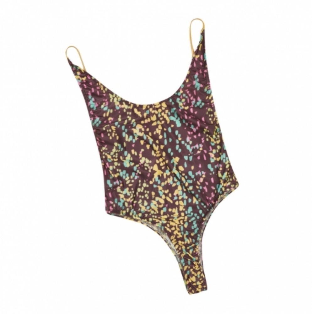 Printed High Cut One Piece Swim Suit